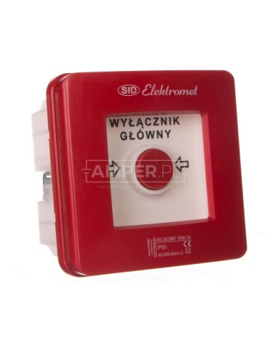 Wyłącznik alarmowy 2Z 12A /WYŁĄCZNIK GŁÓWNY/ IP55 WGp-2s 921591