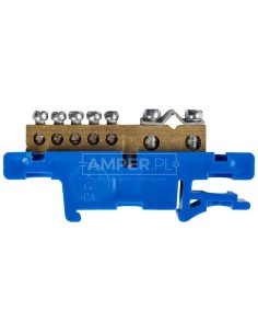 Listwa zaciskowa na szynę 7-torowa niebieska TH35 N LZ-7/N 0920-00