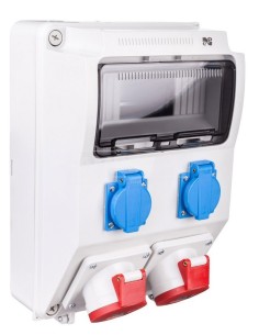 Rozdzielnica budowlana 9 modułów 2x2P+Z 2x5P/16A bez zabezpieczeń RS-9 6221-00