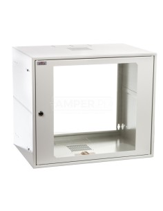 Szafa wisząca SIMPLE 19 12Ux555x400 mm IP 30, ściany boczne pełne, drzwi pełne SZWS-19-9U-40-DS