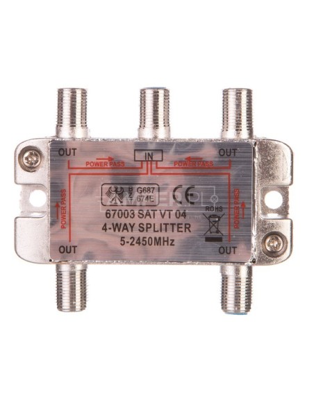 Rozdzielacz sygnału SAT splitter 1x F / 4x F 5-2500MHz 67003