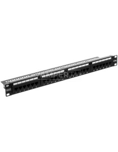 Patch panel kompletny 19 cali 24x RJ45 U/UTP kat. 5e 1U czarny (RAL 9005) DN-91524U