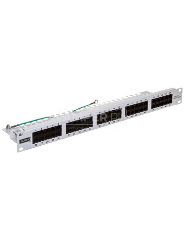 Patch panel telefoniczny ISDN 19cali 50xRJ45 U/UTP kat.3 1U szary DN-91350-1