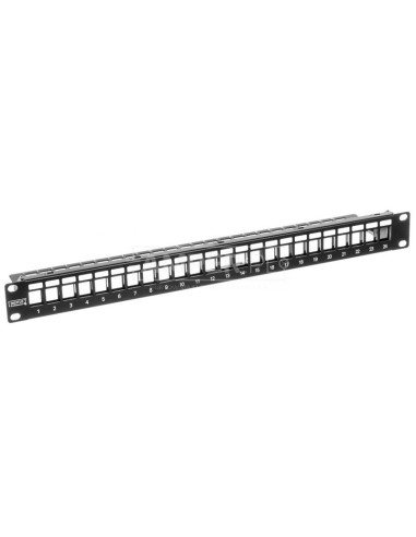 Patch panel pusty 19 cali 24x keys 1U czarny (RAL 9005) DN-91411