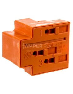 Wtyk rozgałęźny 3-torowy 2,5mm2 2x L, 1x PE pomarańczowy 730-113  /50szt./