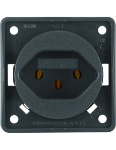 Integro Flow Gniazdo z uziemieniem "Szwajcaria" typ 13, antracyt, mat 962492505 Berker Hager 2