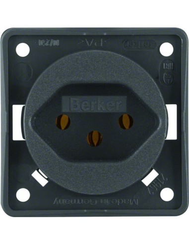 Integro Flow Gniazdo z uziemieniem "Szwajcaria" typ 13, antracyt, mat 962492505 Berker Hager