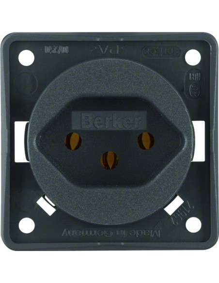 Integro Flow Gniazdo z uziemieniem "Szwajcaria" typ 13, antracyt, mat 962492505 Berker Hager
