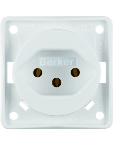 Integro Flow Gniazdo z uziemieniem "Szwajcaria" typ 13, biały, mat 962492502 Berker Hager