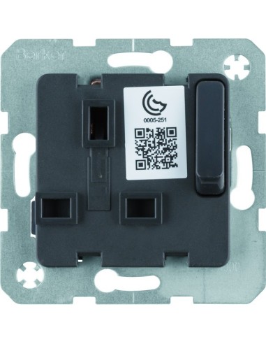 B.Kwadrat/Q.x Mechanizm gniazda z uziemieniem standard brytyjski z łącznikiem i przesłonami styków, antracyt, mat 53420216 Berke