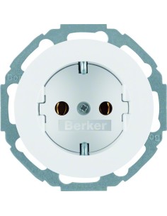 R.classic Gniazdo SCHUKO samozaciski, biały, połysk 47452089 Berker Hager 2