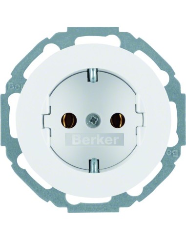 R.classic Gniazdo SCHUKO samozaciski, biały, połysk 47452089 Berker Hager