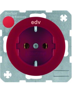 R.1/R.3 Gniazdo SCHUKO z nadrukiem czerwony, połysk 47432022 Berker Hager 2