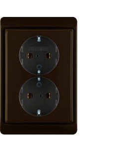 Arsys Gniazdo SCHUKO z podwyższoną ochroną styków, brązowy 47350001 Berker Hager 2