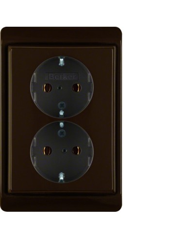 Arsys Gniazdo SCHUKO z podwyższoną ochroną styków, brązowy 47350001 Berker Hager