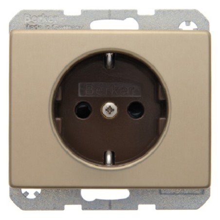 Arsys Gniazdo SCHUKO z podwyższoną ochroną styków, jasny brąz, metal 47340001 Berker Hager