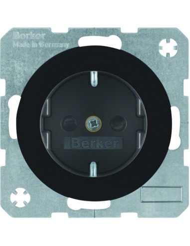 R.1/R.3 Gniazdo SCHUKO, samozaciski, czarny, połysk 47232045 Berker Hager