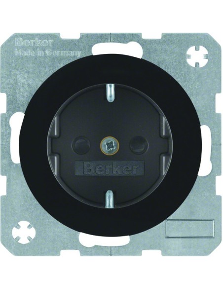 R.1/R.3 Gniazdo SCHUKO, samozaciski, czarny, połysk 47232045 Berker Hager