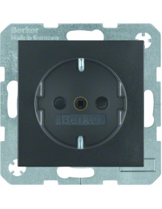 B.x Gniazdo SCHUKO z uziemieniem, samozaciski, antracyt 47231606 Berker Hager 2