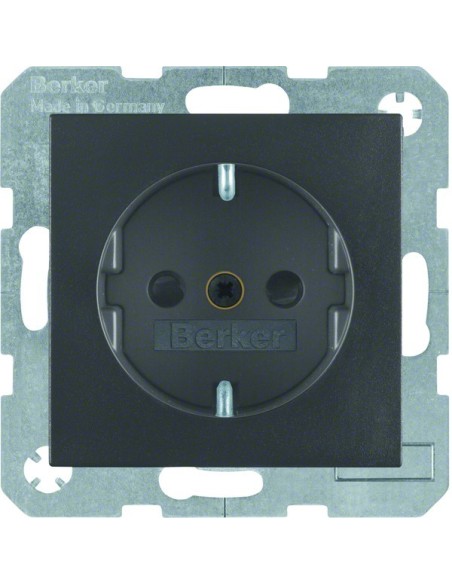 B.x Gniazdo SCHUKO z uziemieniem, samozaciski, antracyt 47231606 Berker Hager