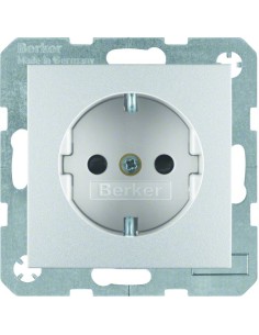 B.Kwadrat/B.7 Gniazdo SCHUKO z uziemieniem, samozaciski, alu 47231404 Berker Hager 2