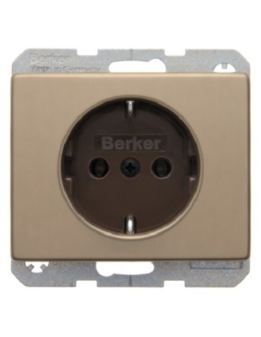 Arsys Gniazdo SCHUKO, jasny brąz, metal  47140001 Berker Hager