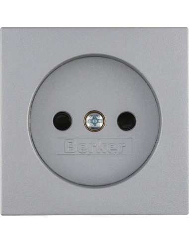 B.Kwadrat/B.7 Płytka czołowa do gniazda bez uziemienia, alu 3967331404 Berker Hager