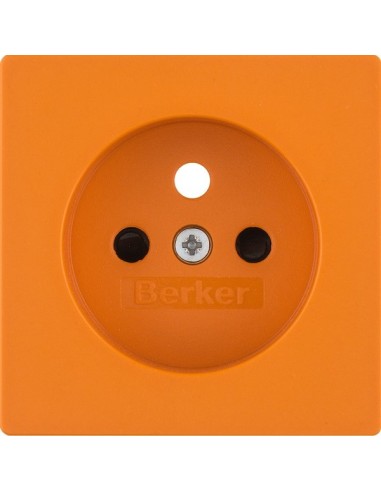 Q.x Płytka czołowa z przysłonami styków do gniazda z uziemieniem, do obwodów specjalnych, pomarańczowy, aksamit 3965766014 Berke