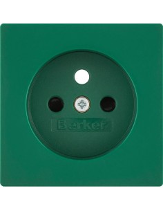 Q.x Płytka czołowa z przysłonami styków do gniazda z uziemieniem, do obwodów specjalnych, zielony, aksamit 3965766013 Berker Hag 2