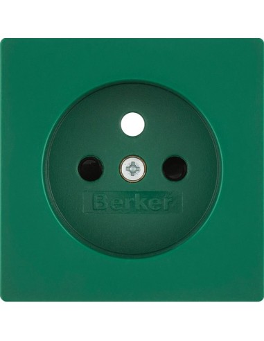 Q.x Płytka czołowa z przysłonami styków do gniazda z uziemieniem, do obwodów specjalnych, zielony, aksamit 3965766013 Berker Hag