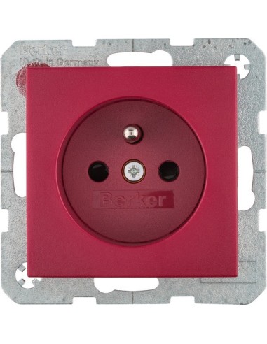 B.3/B.7 Płytka czołowa z przysłonami styków do gniazda z uziemieniem, czerwony 3965760062 Berker Hager