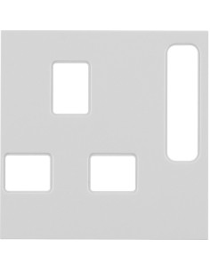 B.Kwadrat Płytka czołowa do gniazda z uziem. standard brytyjski, kremowy połysk 3313078982 Berker Hager 2