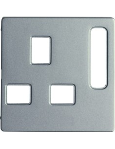 Q.x Płytka czołowa do gniazda z uziem. standard brytyjski, alu aksamit, lakierowany 3313076084 Berker Hager 2