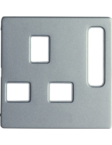 Q.x Płytka czołowa do gniazda z uziem. standard brytyjski, alu aksamit, lakierowany 3313076084 Berker Hager