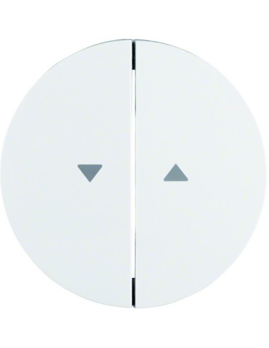 R.1/R.3 Klawisze z nadrukiem symbolu "strzałka" do łącznika 2-klawiszowego, biały, połysk 16252089 Berker Hager