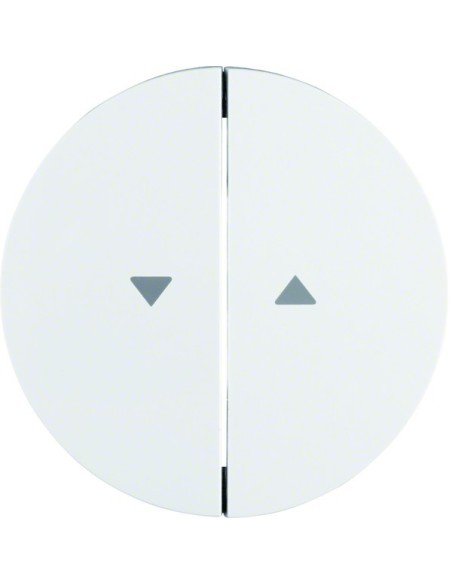 R.1/R.3 Klawisze z nadrukiem symbolu "strzałka" do łącznika 2-klawiszowego, biały, połysk 16252089 Berker Hager