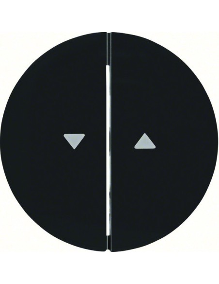 R.1/R.3 Klawisze z nadrukiem symbolu "strzałka" do łącznika 2-klawiszowego, czarny, połysk 16252045 Berker Hager