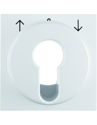 B.x/S.1 Płytka czołowa do łącznika żaluzjowego na klucz, biały, połysk 15068989 Berker Hager