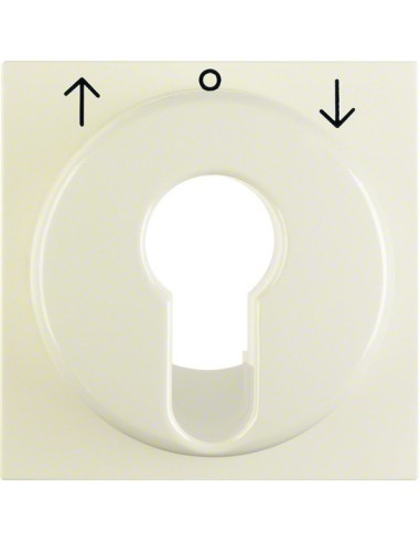 B.Kwadrat/S.1 Płytka czołowa do łącznika żaluzjowego na klucz, kremowy, połysk 15068982 Berker Hager