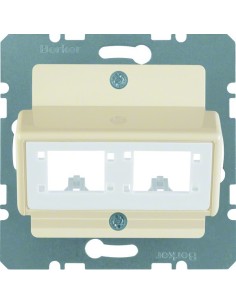 B.Kwadrat Płytka czołowa do 1 lub 2 modułów 1-kr Reichle&De-Massari, kremowy 147202 Berker Hager 2