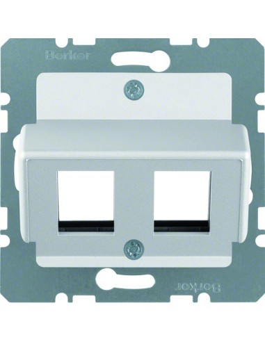 B.Kwadrat/B.7 Płytka czołowa do gniazda modularnego Krone, alu mat, lakierowany 14641404 Berker Hager