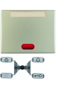 Arsys Klawisz z 5 dołączonymi soczewkami i polem opisowym, stal szlachetna nierdzewna 14160204 Berker Hager 2