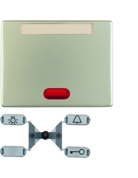 Arsys Klawisz z 5 dołączonymi soczewkami i polem opisowym, stal szlachetna nierdzewna 14160204 Berker Hager