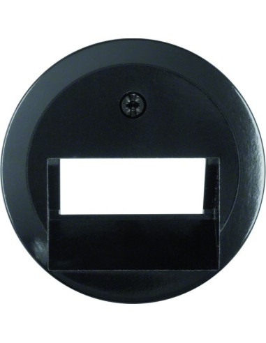 Serie 1930/Glas Płytka czołowa do gniazda przyłączeniowego UAE 2-kr komputerowego i telefonicznego, czarny 140901 Berker Hager