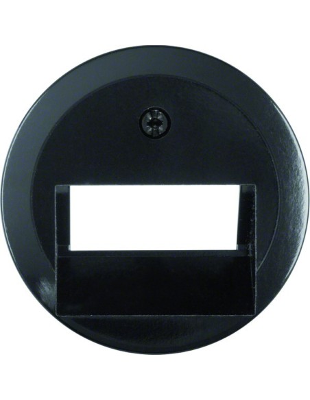 Serie 1930/Glas Płytka czołowa do gniazda przyłączeniowego UAE 2-kr komputerowego i telefonicznego, czarny 140901 Berker Hager