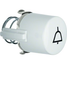 Serie 1930/Glas Przycisk do łącznika i sygnalizatora E10 z symbolem dzwonka, biały 1227 Berker Hager 2