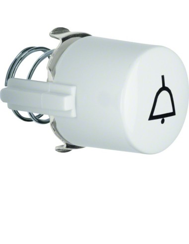 Serie 1930/Glas Przycisk do łącznika i sygnalizatora E10 z symbolem dzwonka, biały 1227 Berker Hager