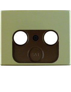 Arsys Płytka czołowa do gniazda antenowego 2- i 3-wyjściowego, jasny brąz, metal 12020021 Berker Hager 2