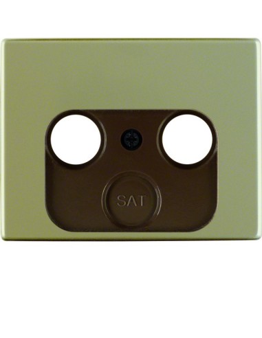 Arsys Płytka czołowa do gniazda antenowego 2- i 3-wyjściowego, jasny brąz, metal 12020021 Berker Hager