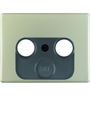 Arsys Płytka czołowa do gniazda antenowego 2- i 3-wyjściowego, stal szlachetna nierdzewna 12020004 Berker Hager